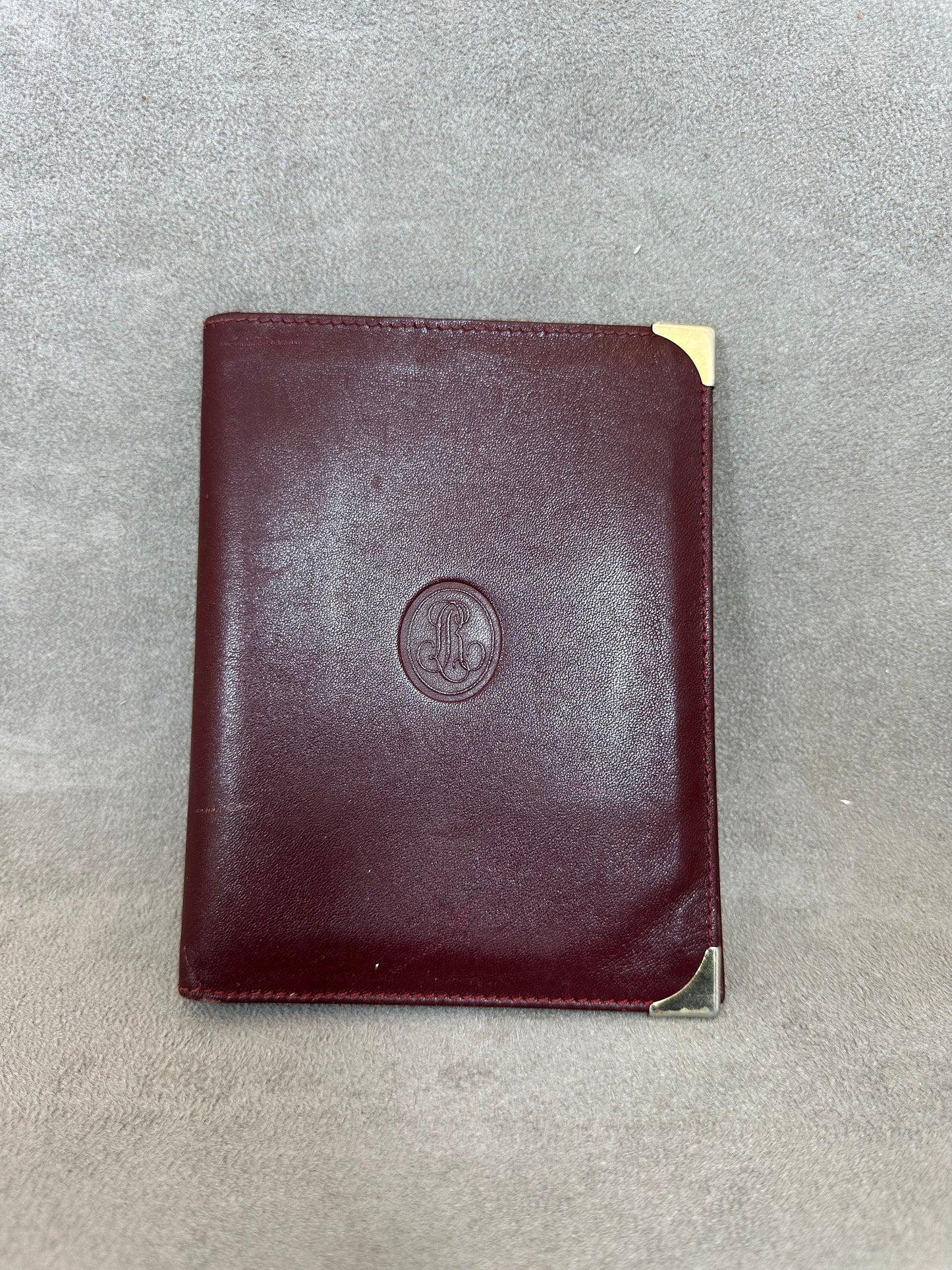 RARE Champagne Louis Roederer burgundy leather card holder