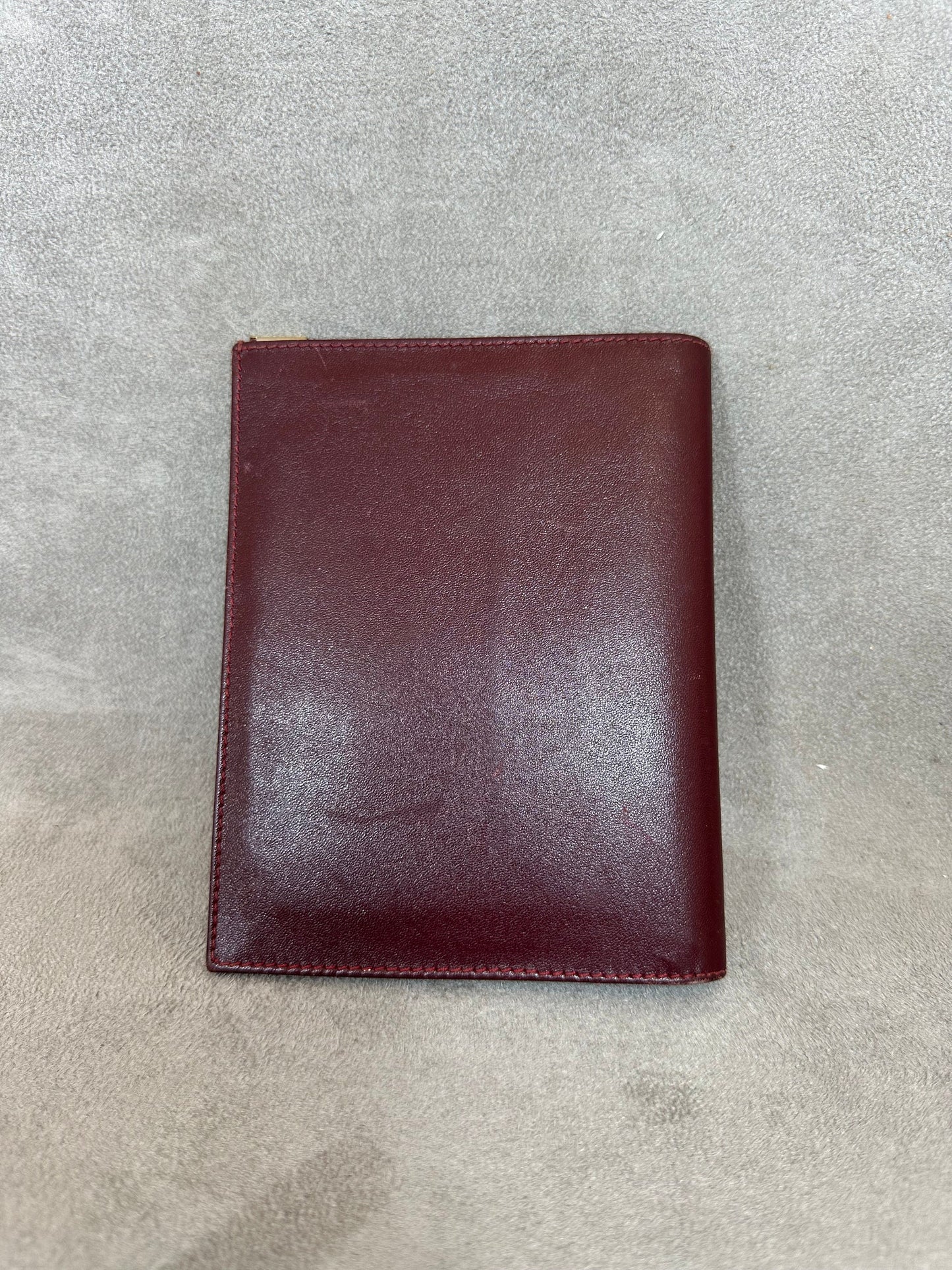 RARE Champagne Louis Roederer burgundy leather card holder