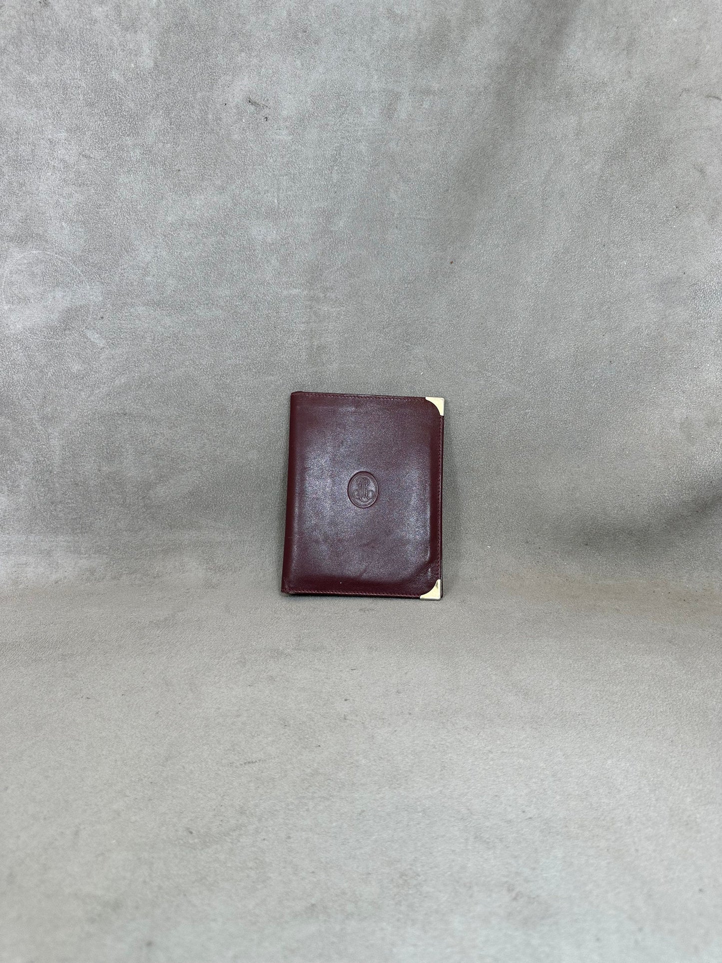 RARE Champagne Louis Roederer burgundy leather card holder