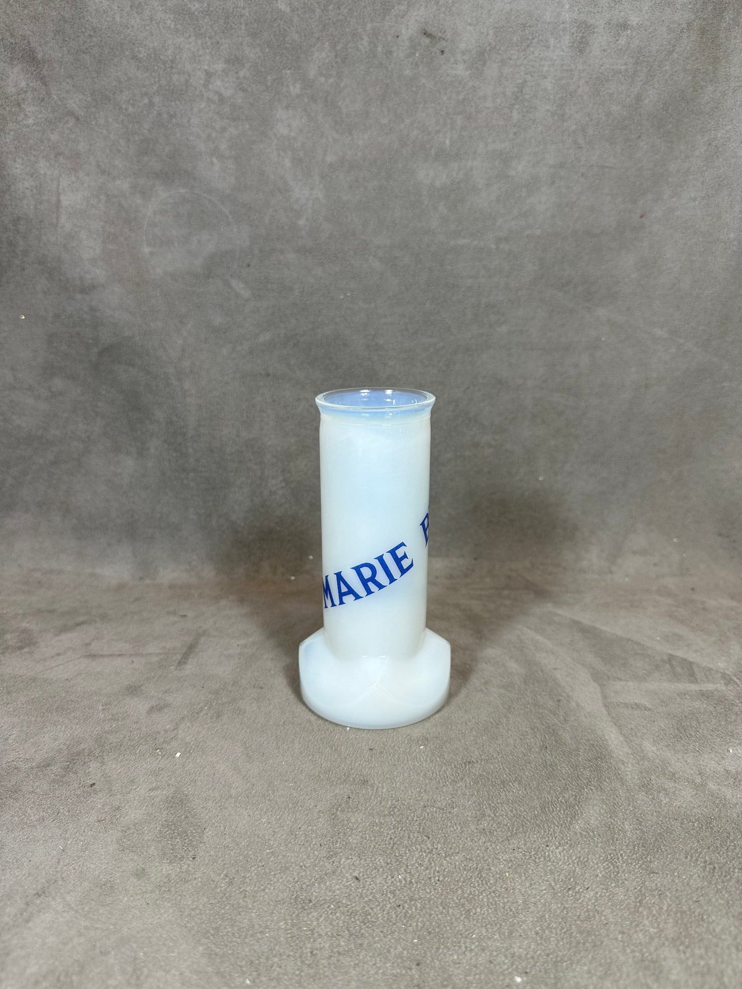 Marie Brizard Vintage blue advertising opaline glass straw holder Made in France 1960
