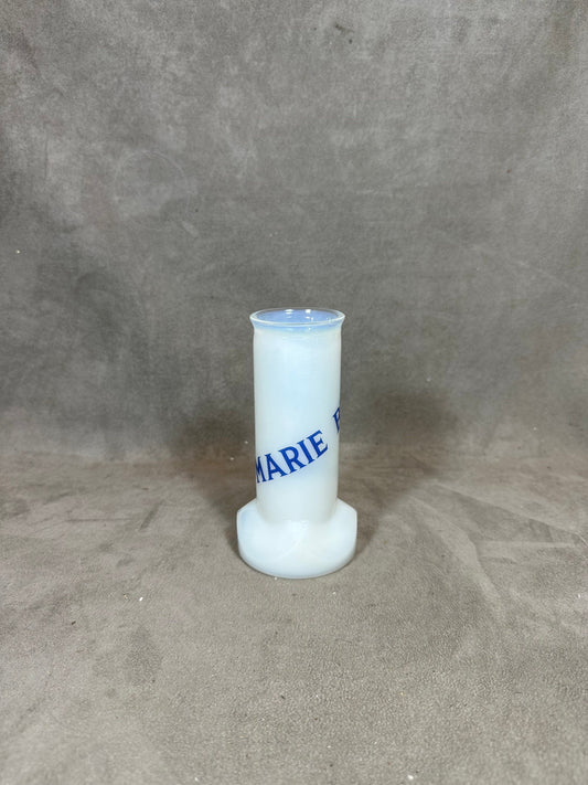 Marie Brizard Vintage blue advertising opaline glass straw holder Made in France 1960