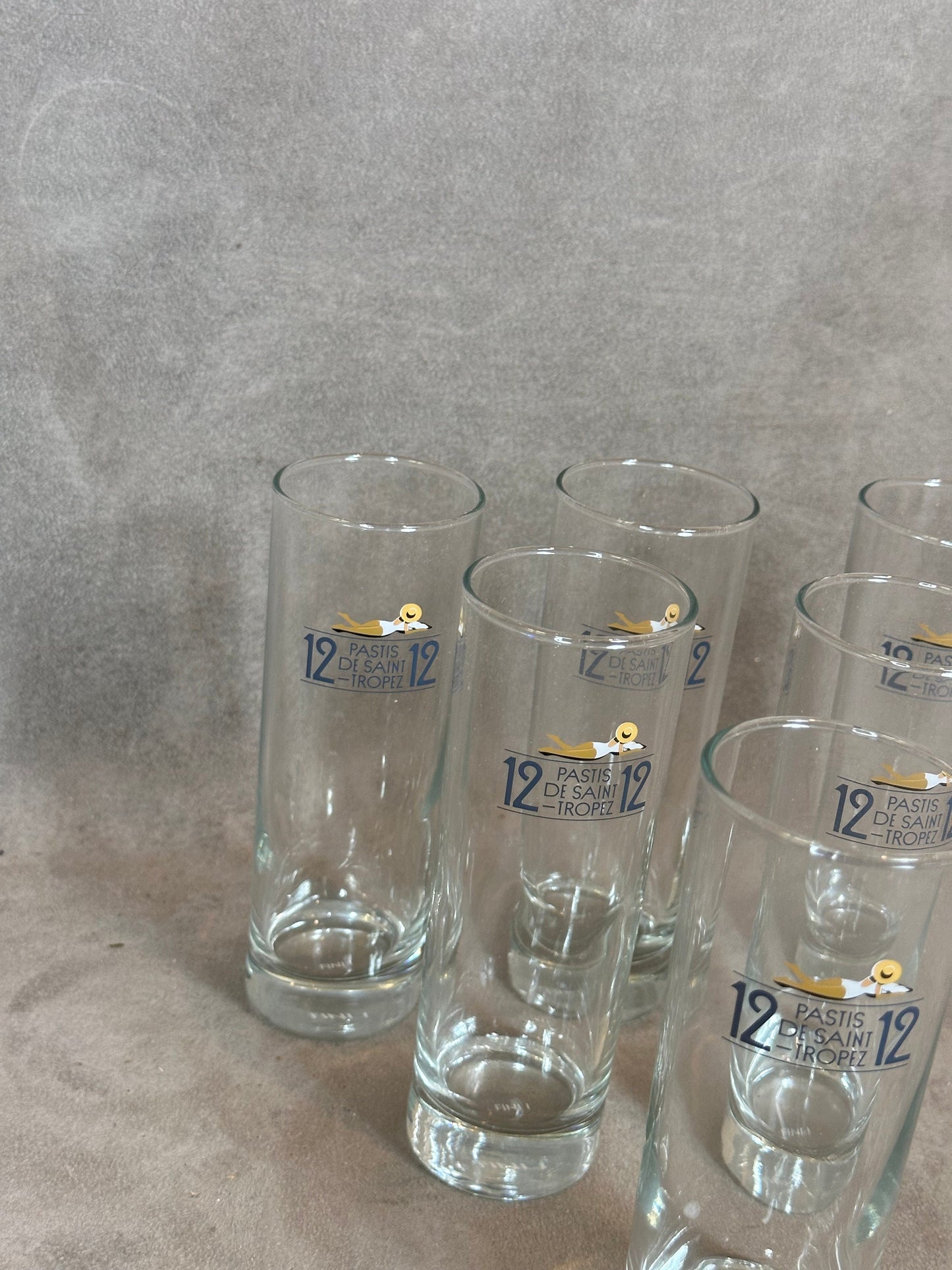 Set of 6 Pastis 1212 vintage glasses advertising items | Made in France | 1990s