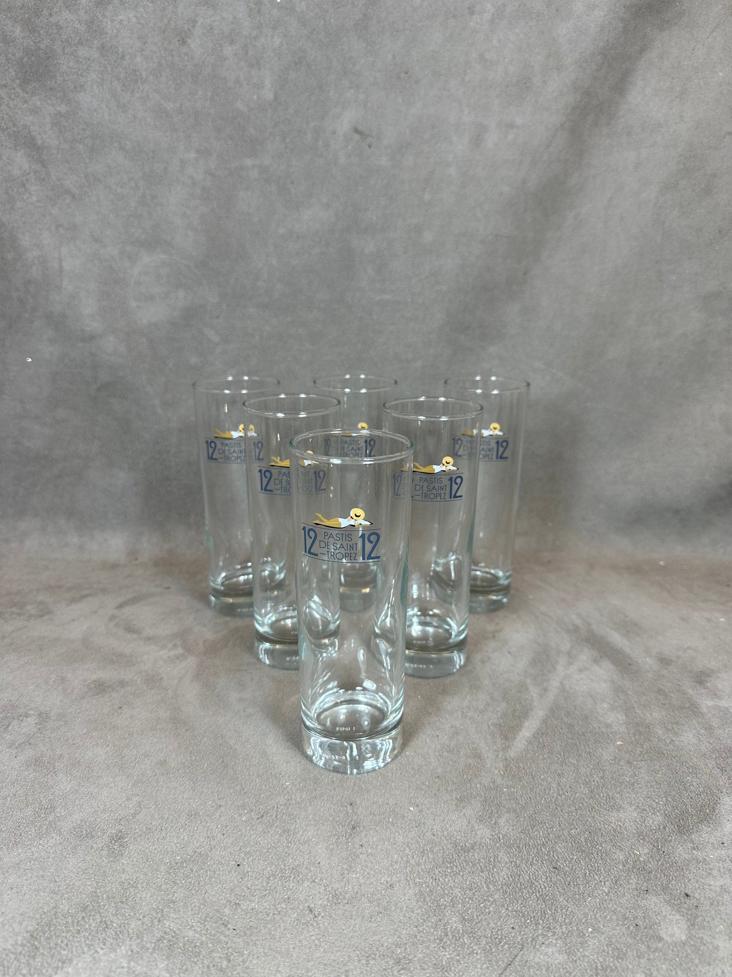 Set of 6 Pastis 1212 vintage glasses advertising items | Made in France | 1990s