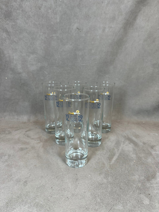 Set of 6 Pastis 1212 vintage glasses advertising items | Made in France | 1990s