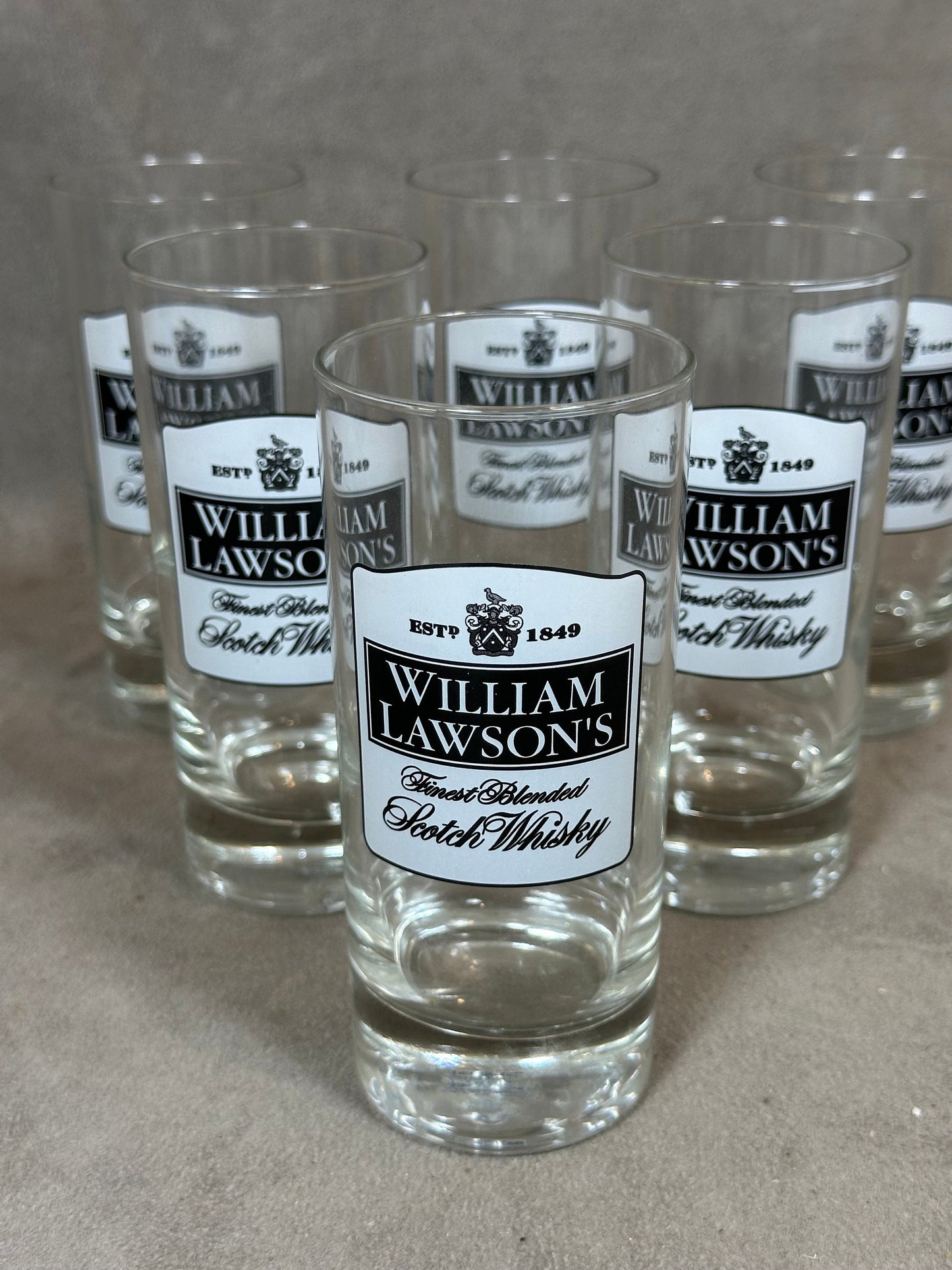 Set of 6 Vintage William Lawson Whiskey Glasses