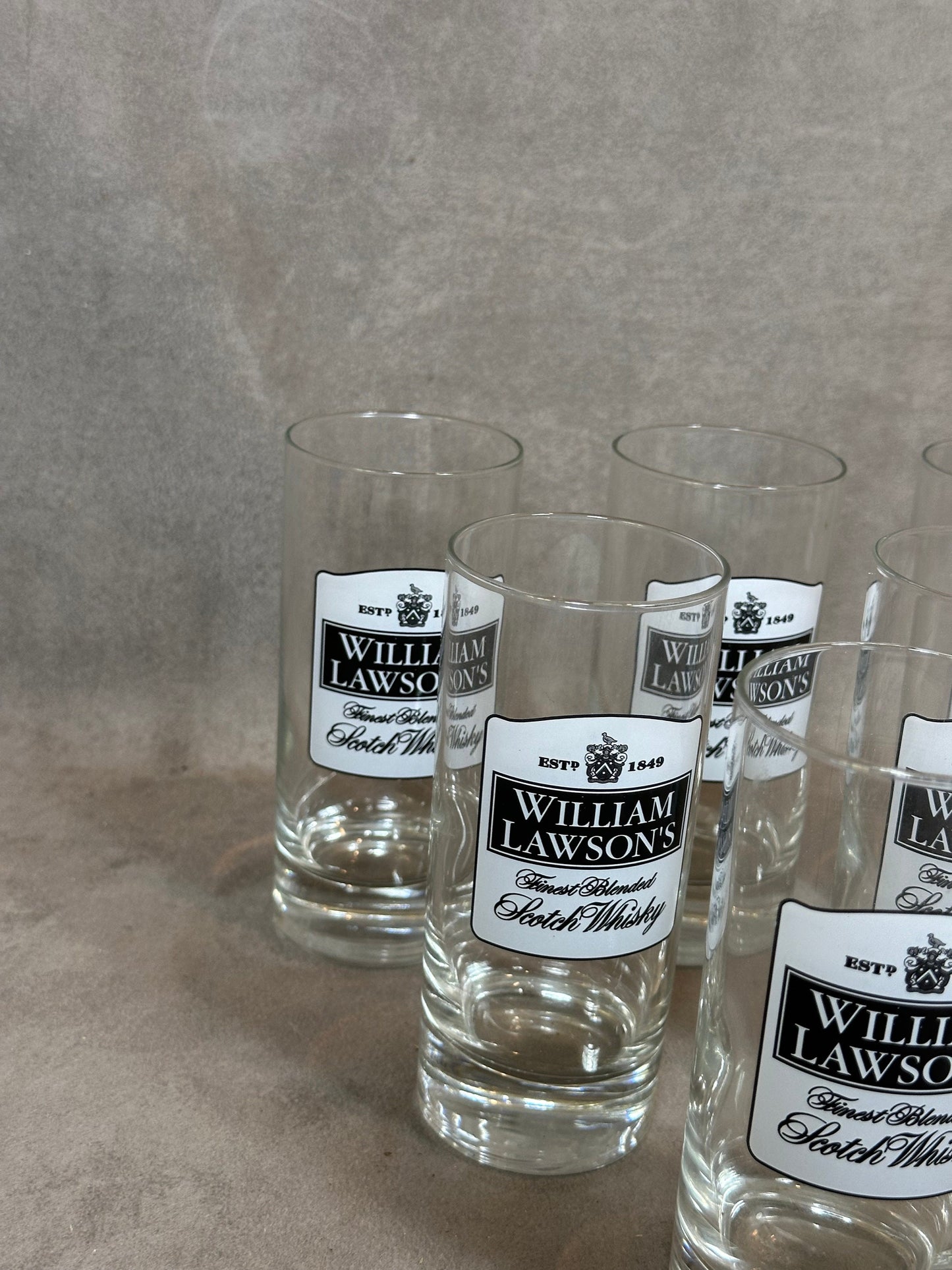 Set of 6 Vintage William Lawson Whiskey Glasses