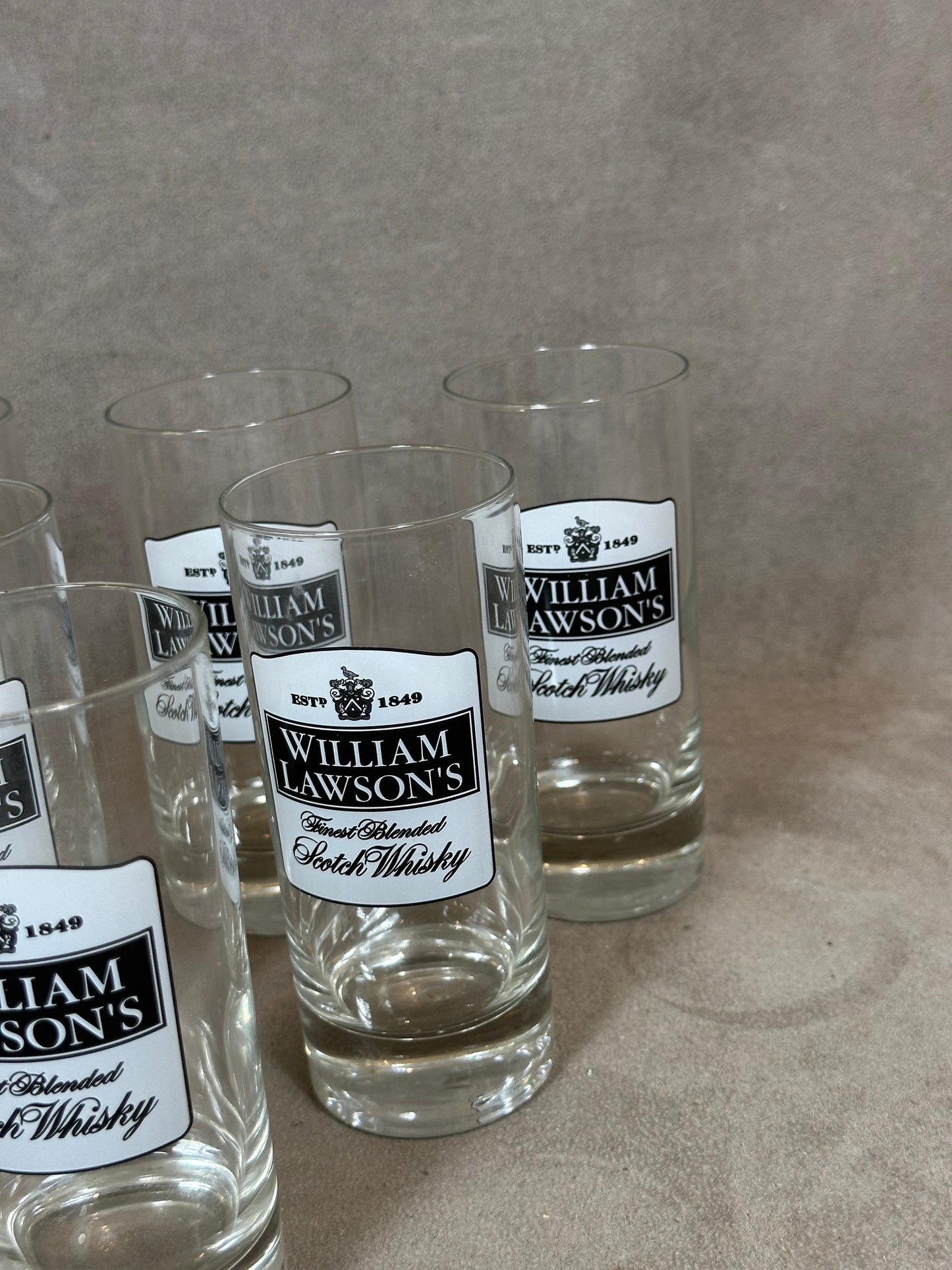 Set of 6 Vintage William Lawson Whiskey Glasses