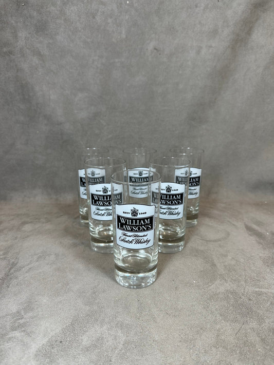 Set of 6 Vintage William Lawson Whiskey Glasses