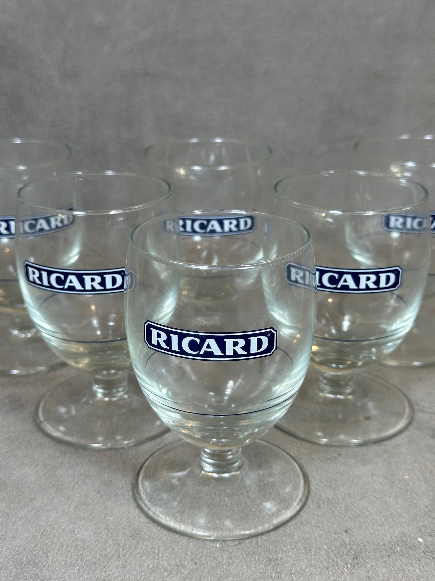 Set of 6 vintage RICARD balloon glasses advertising items | Made in France | 1990s