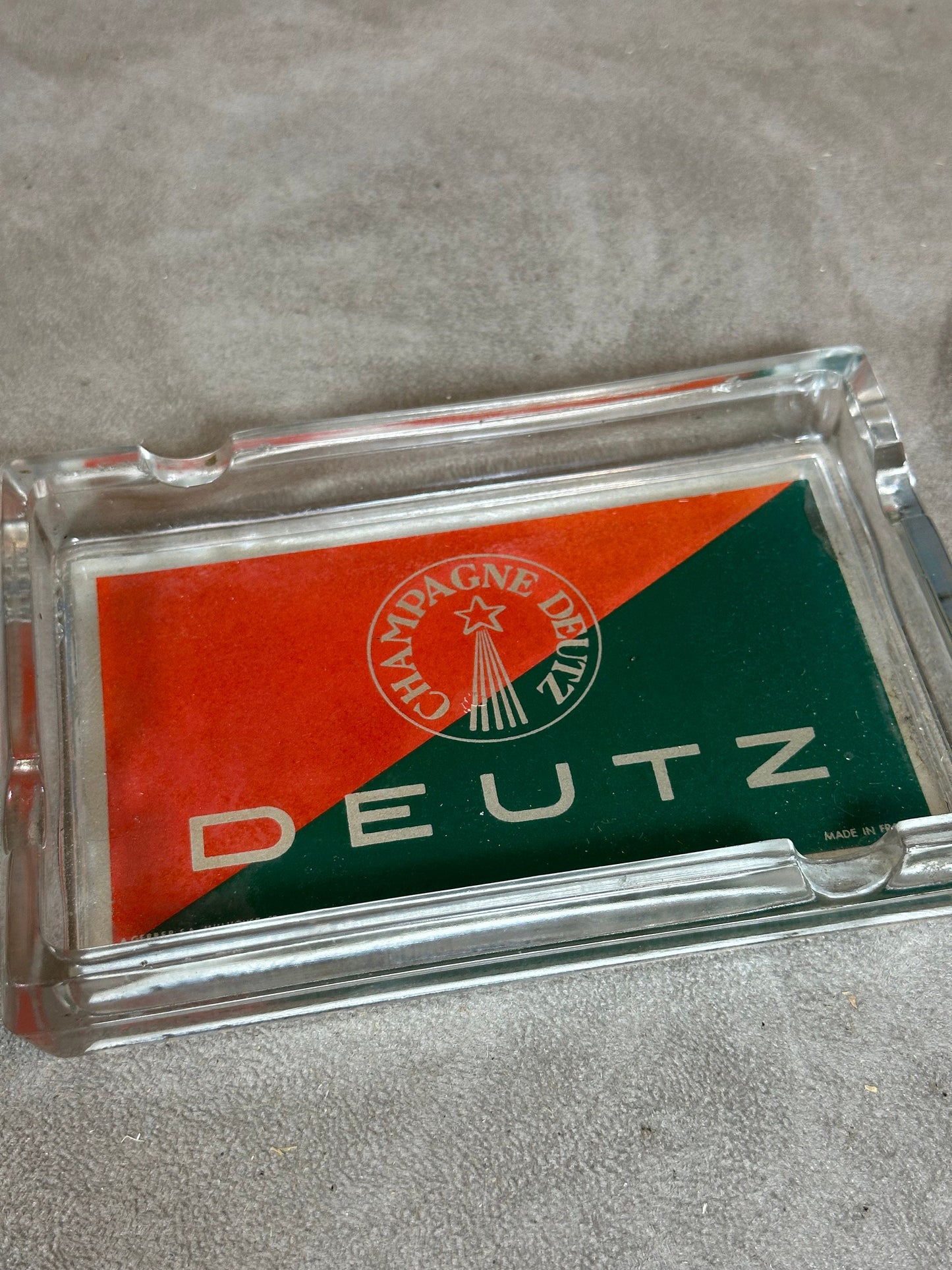 Cendrier Deutz en verre Made in France Années 1980