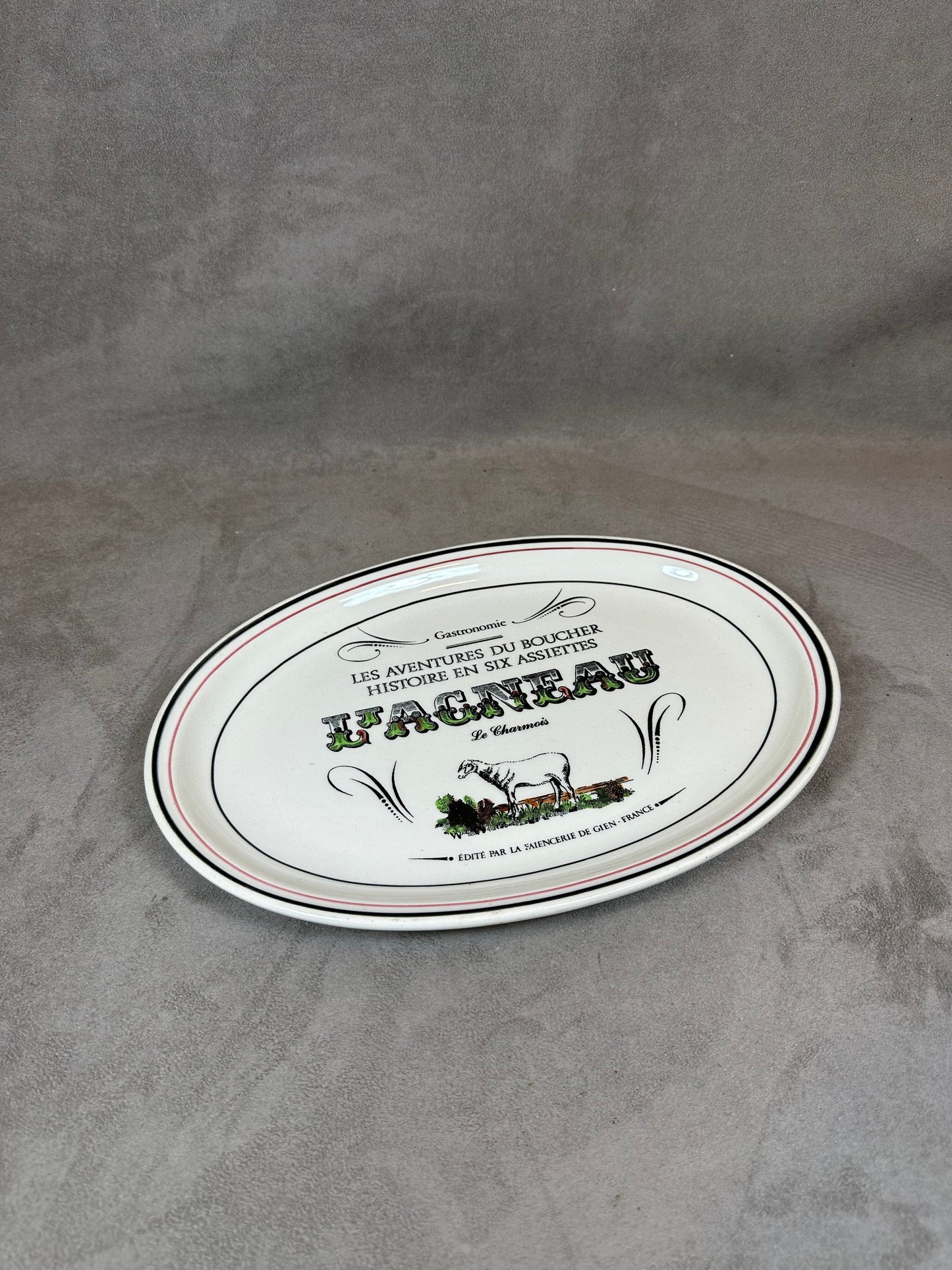 Lamb-themed dish by GIEN earthenware factory Made in France 1970