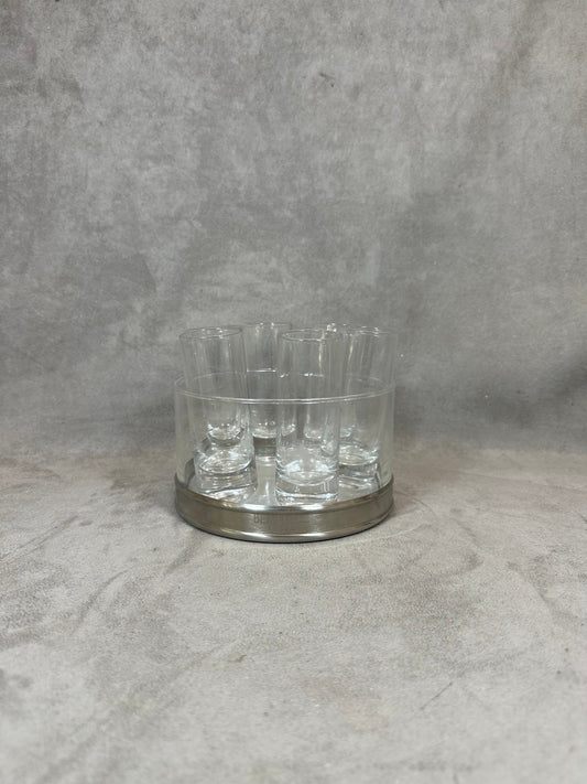 RARE Belvedere French Vodka Glass and Steel Vodka Set