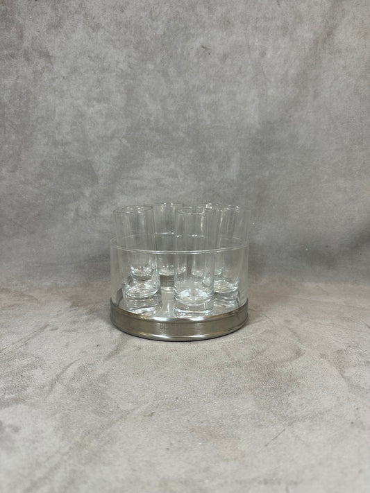 SELTENES Belvedere French Vodka Set aus Glas und Stahl