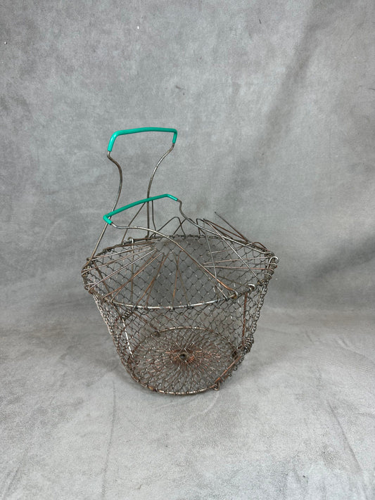 Vintage metal egg, salad or fruit basket Made in France 1900s