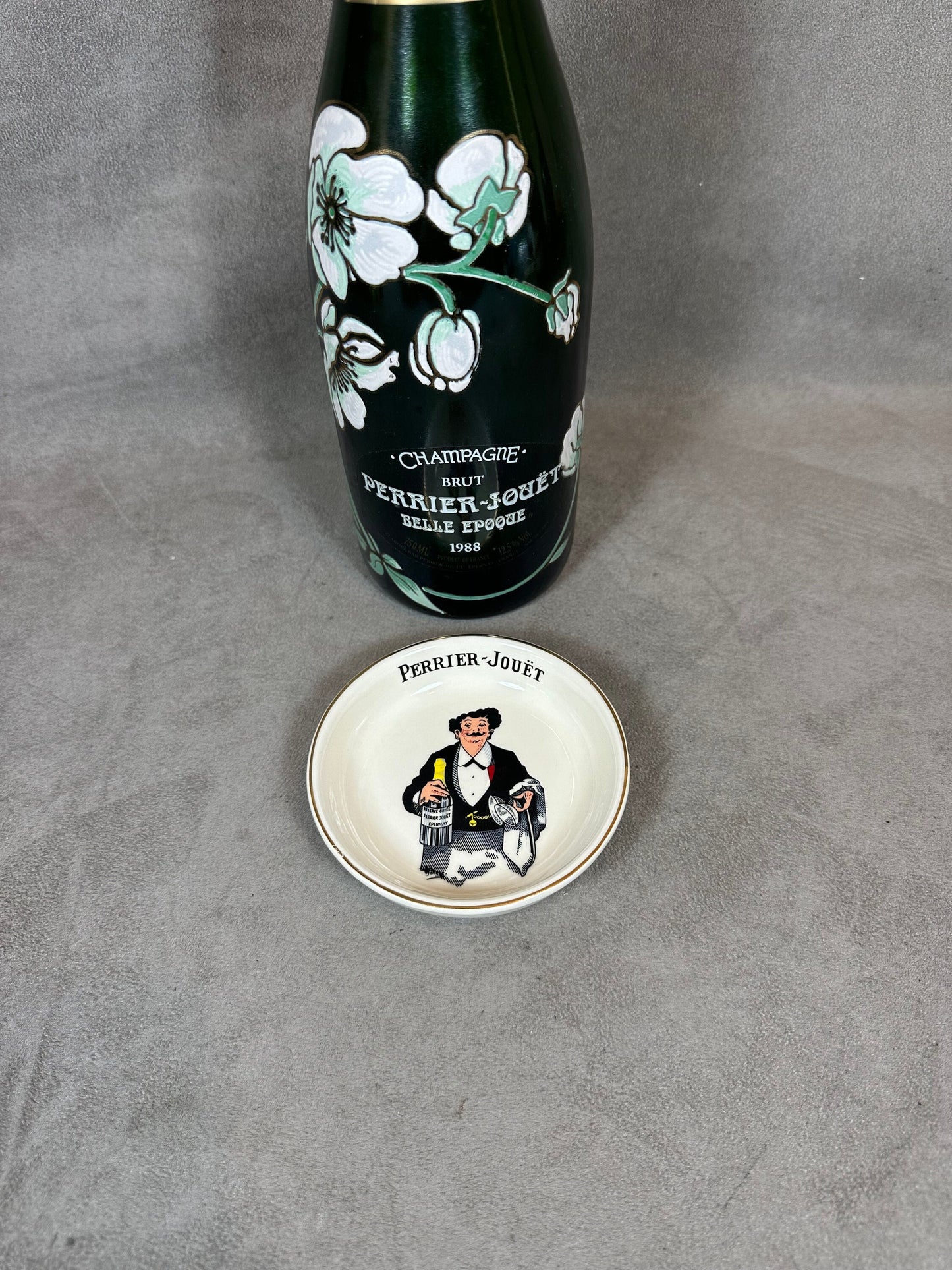 Vintage Perrier-Jouët earthenware ashtray 1960s Made in France