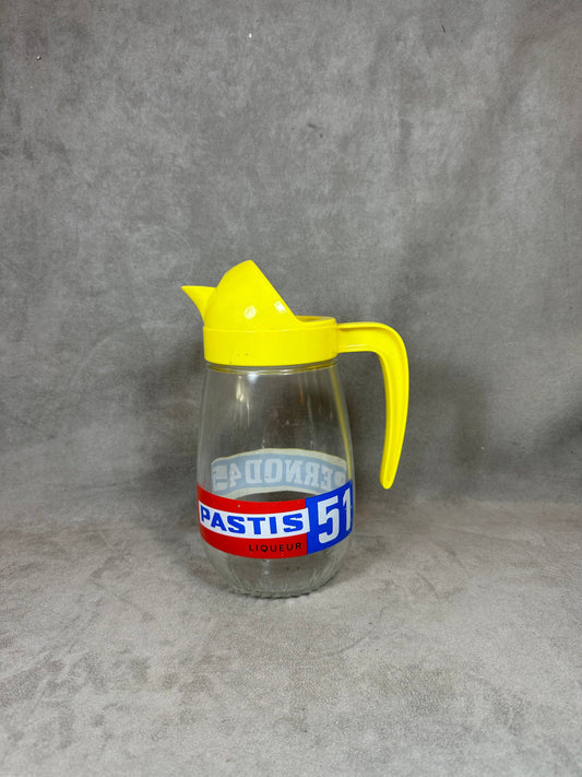 Pastis Pitcher 51 Vintage Retro Glass Water Pitcher Made in France 1970s