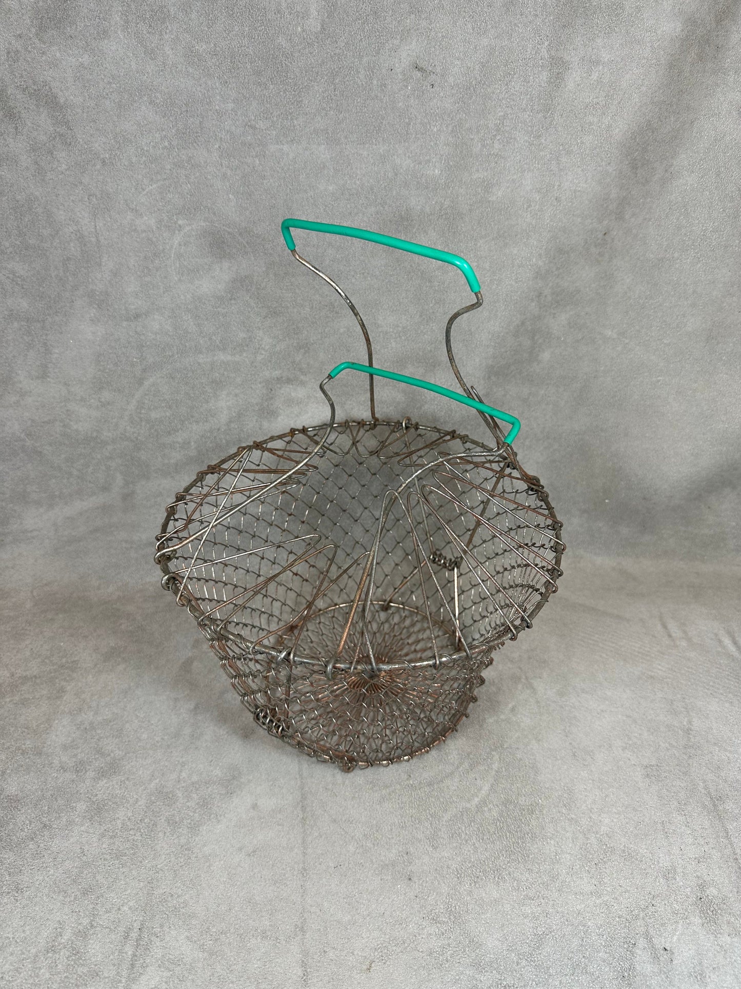 Vintage metal egg, salad or fruit basket Made in France 1900s