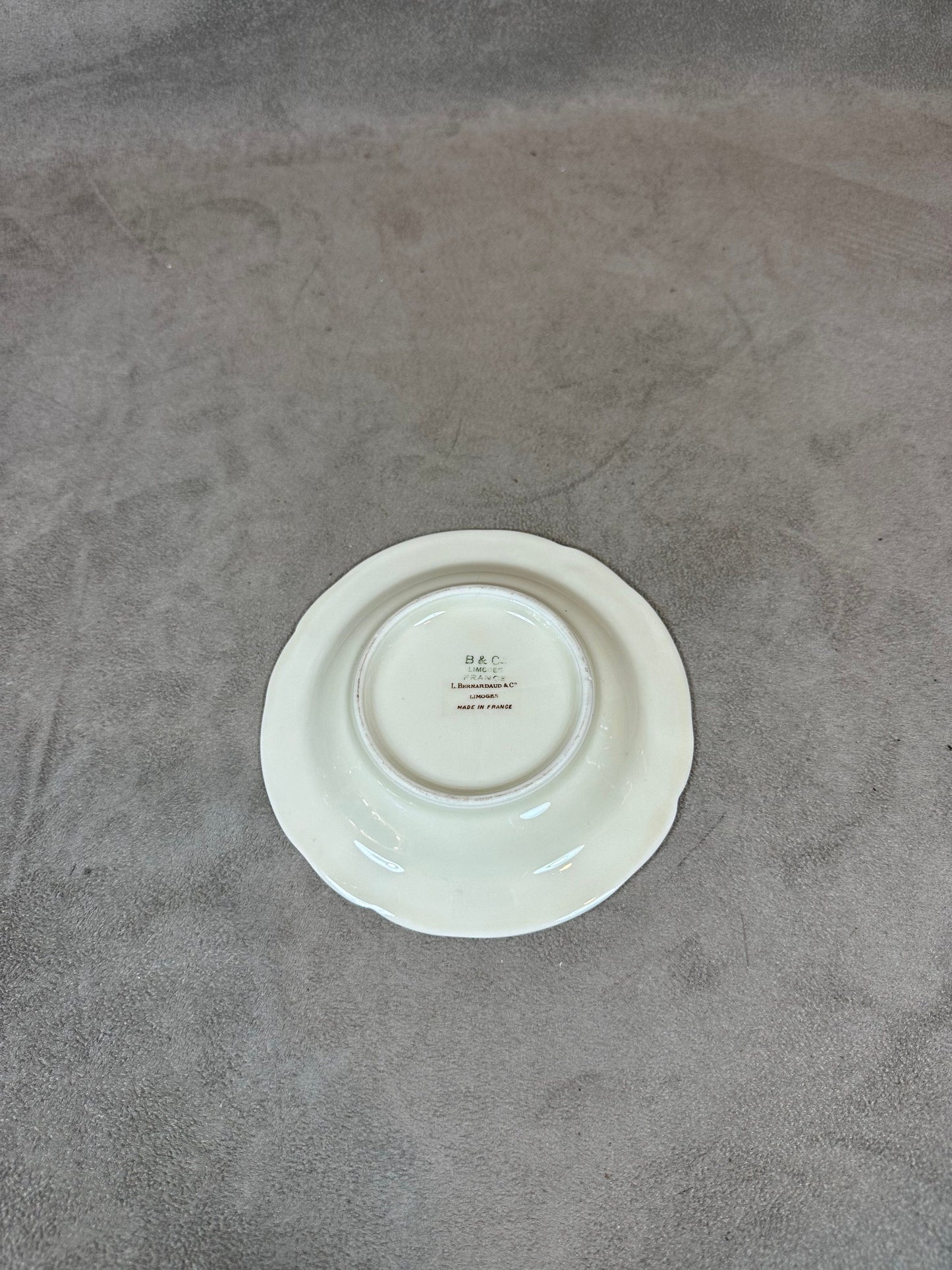 Champagne Delbeck porcelain ashtray by Bernardaud Limoges vintage Made in France 1960