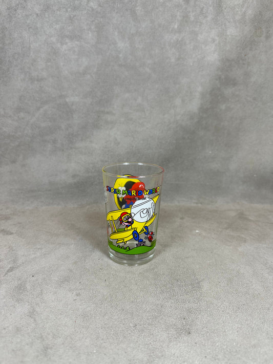 Verre à Moutarde Amora Nintendo Super Mario World, #4 la conquête du ciel, Made in France, Vintage 1993