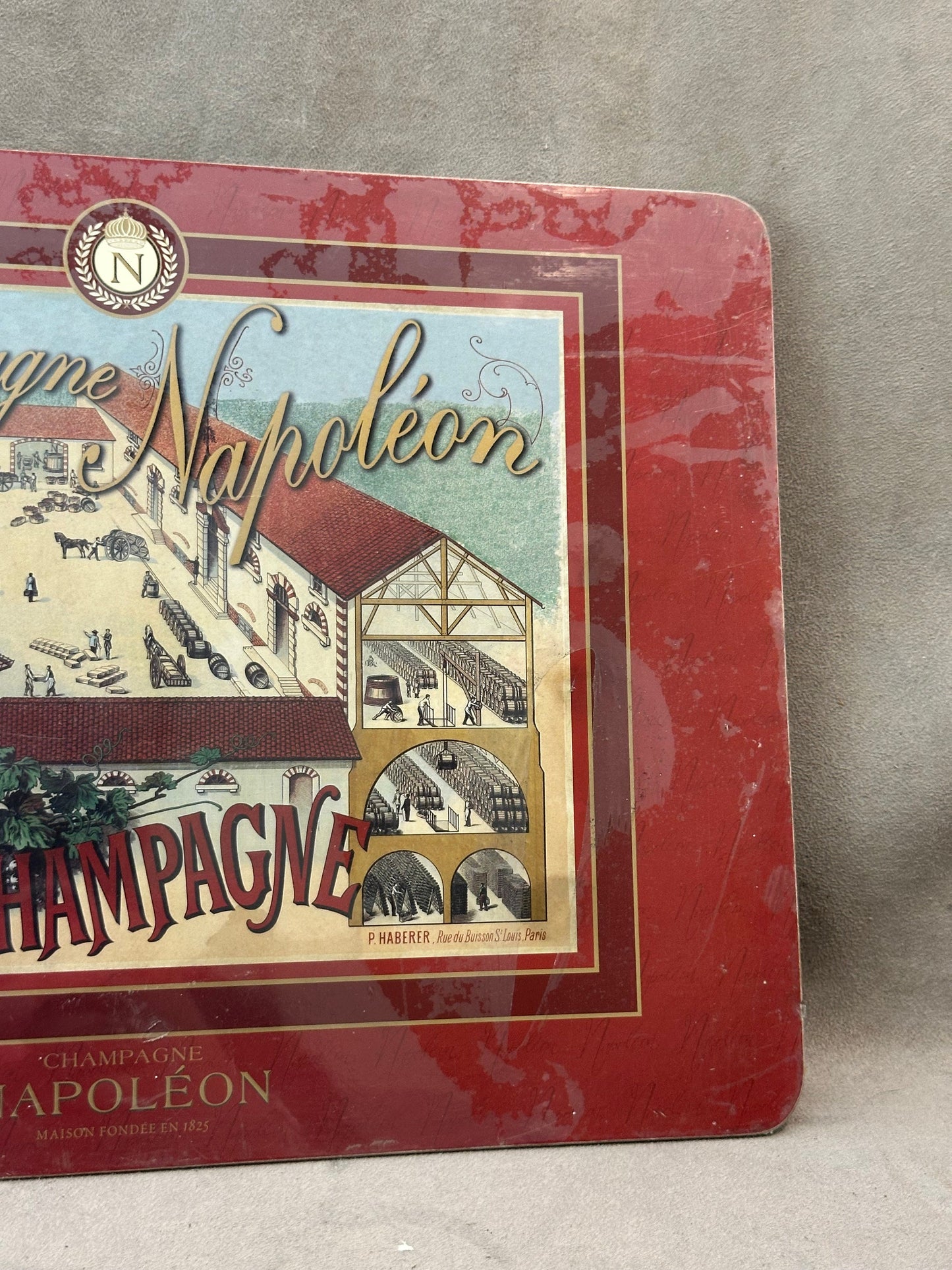 RARE Napoleon champagne placemat Made in France 1970s