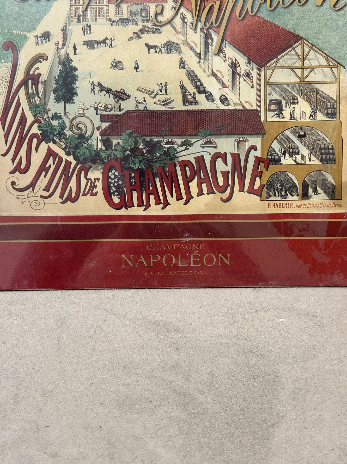 RARE Napoleon champagne placemat Made in France 1970s