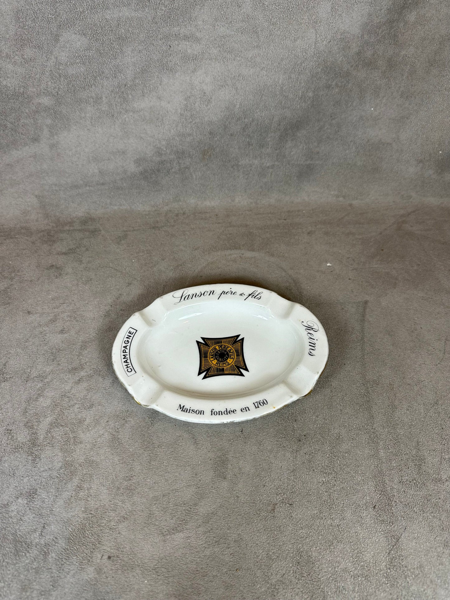 Lanson porcelain ashtray Made in France 1960s