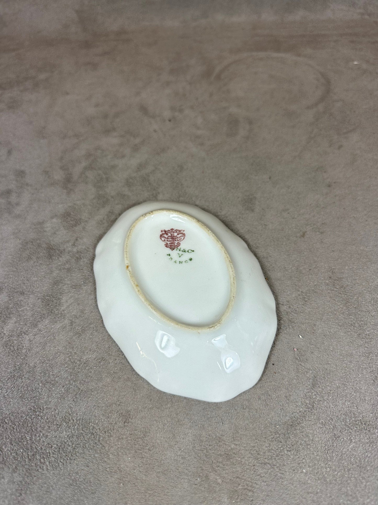 Porcelain Ashtray by A.Hache &amp; Cie Paris, Viking on his Drakkar, Made in France, Vintage 1970