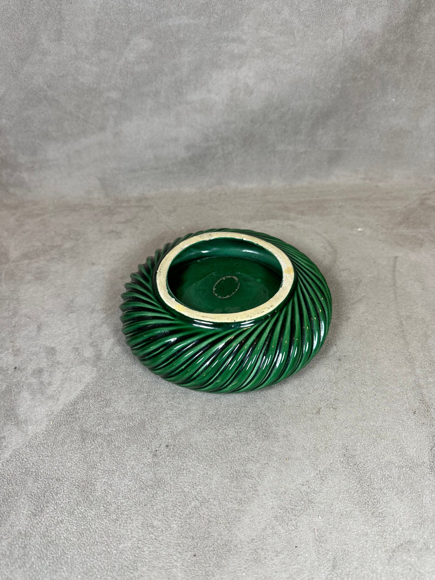 Vintage green and gold slip ashtray Made in Italy