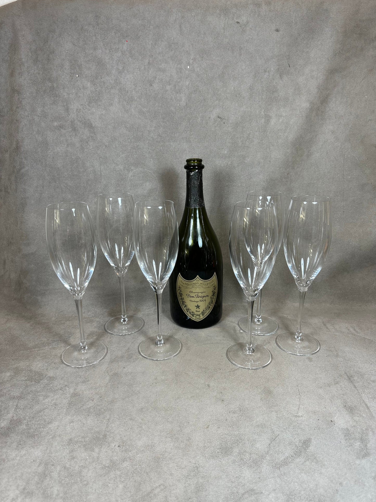 VERY RARE 6 magnifiques flutes en cristal Champagne Dom Perignon vintage