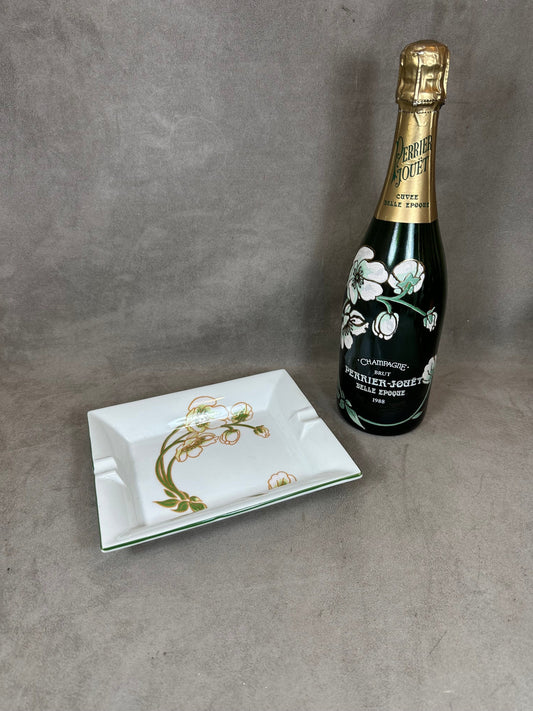 VERY RARE Magnifique Cendrier en porcelaine APILCO vintage champagne Perrier-Jouët Belle Epoque Années 1960