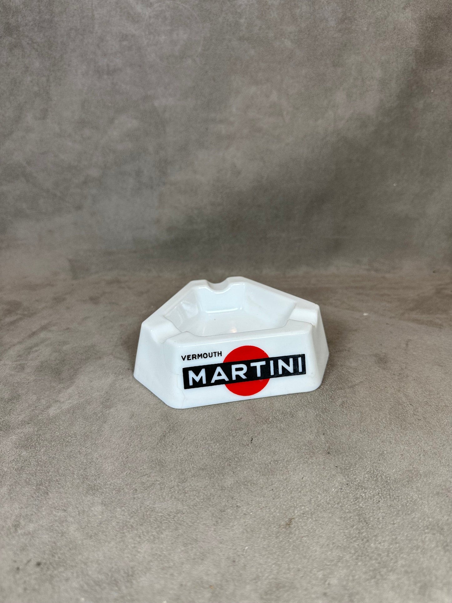 Glass Advertising Ashtray, Martini Vermouth, By Vetreria Lusvardi, Made in Italy, Vintage 1980