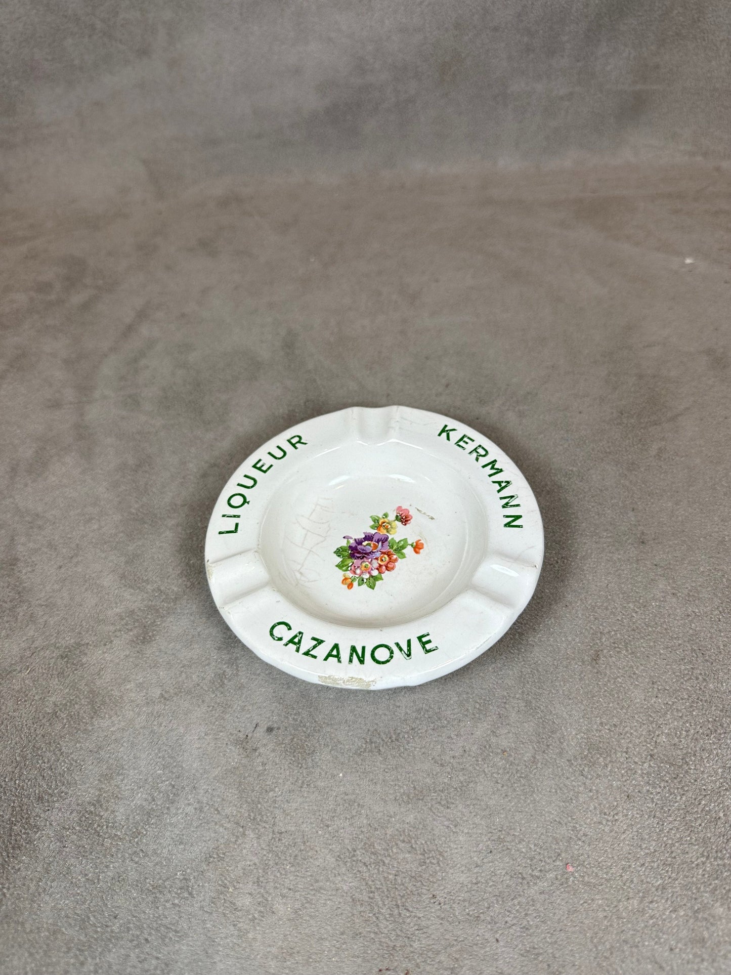 Kermann Cazanove Liqueur Ashtray in Vintage Earthenware Made in France 1950s