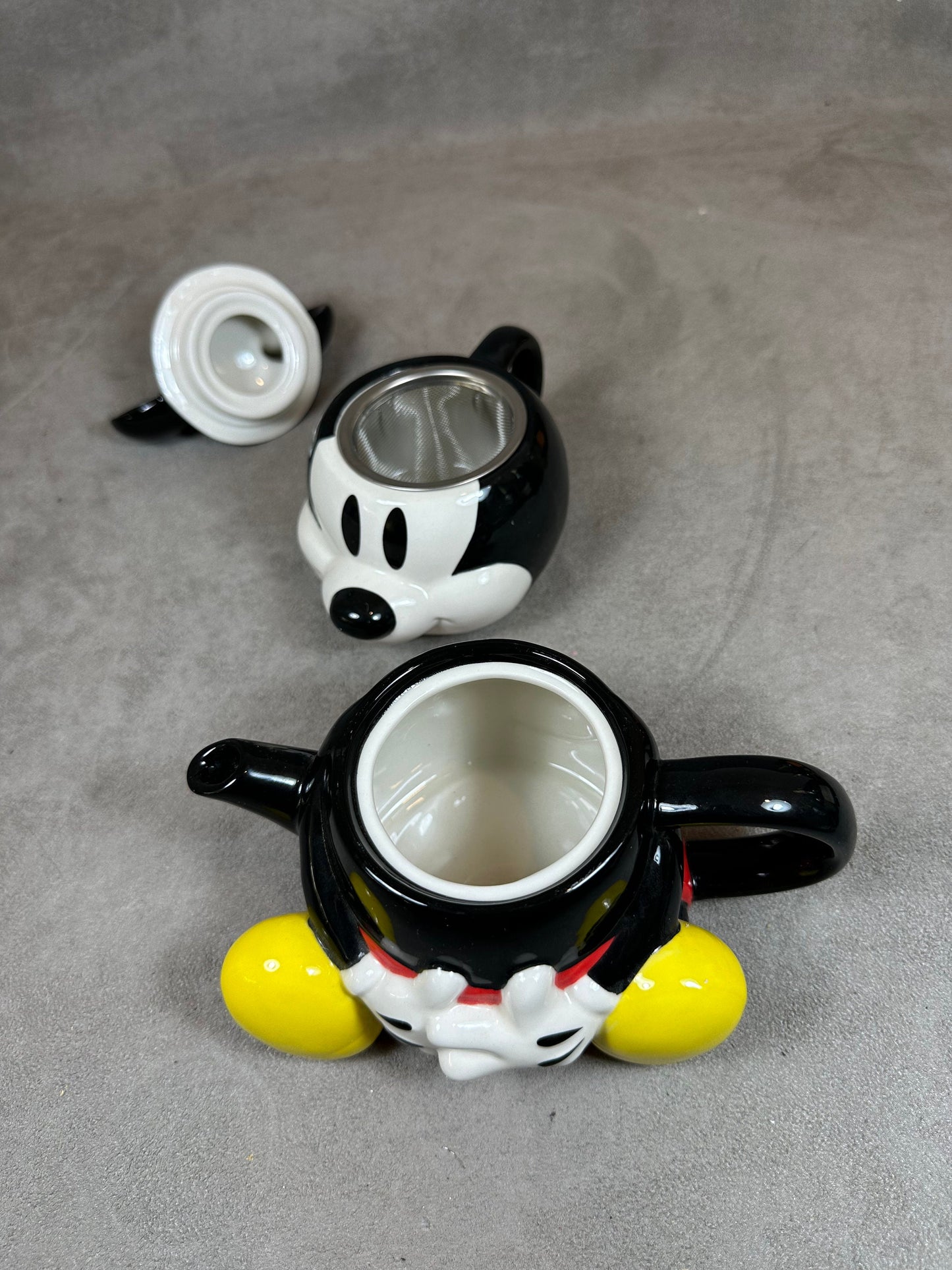 Tisanière Disney Mickey en faience Made in France Vintage 1980