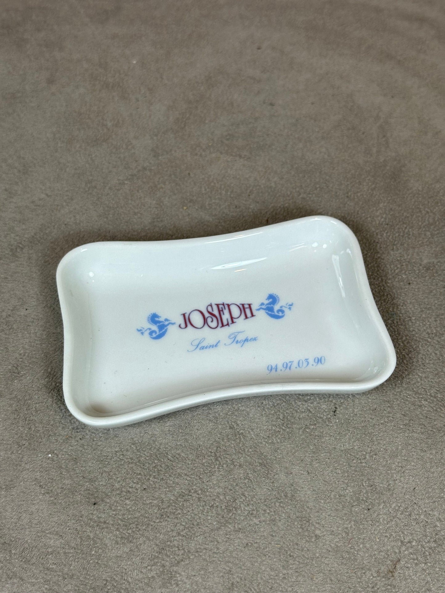 Apilco Joseph ST TROPEZ Pillivuyt vintage 1980 porcelain advertising ashtray