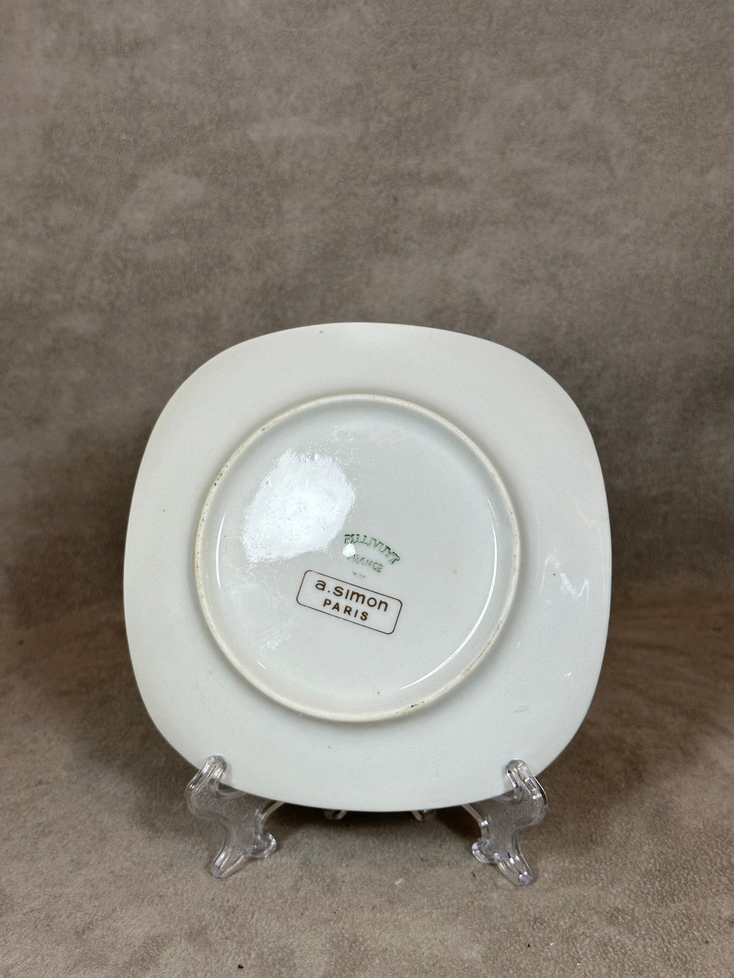 Porcelain advertising ashtray Auberge du Cheval Blanc Guy Maillet vintage made in France 1980