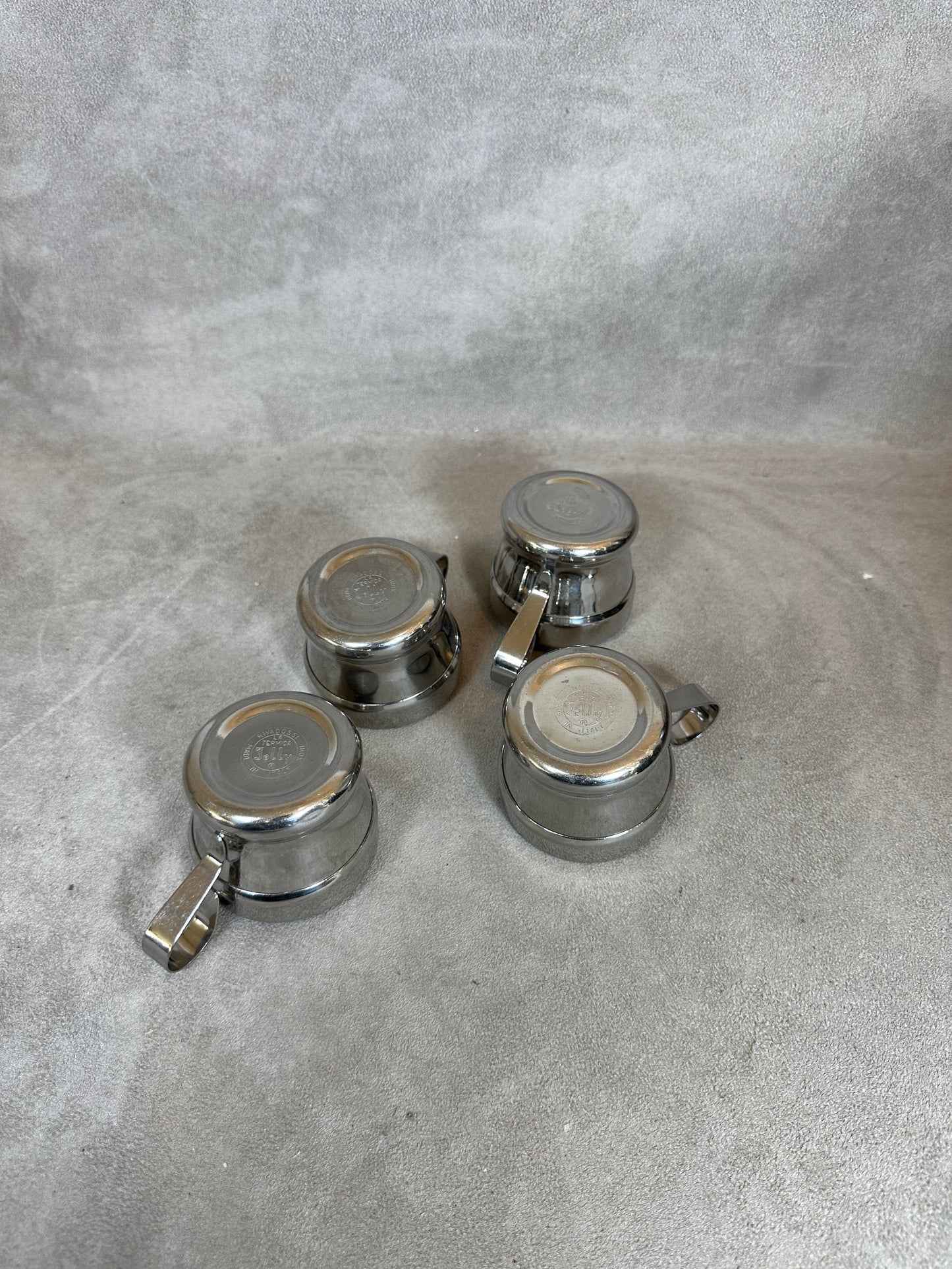 Set of 2 cups and sugar bowl in 18/10 stainless steel INOXRIV italy Made in Italy vintage 1980