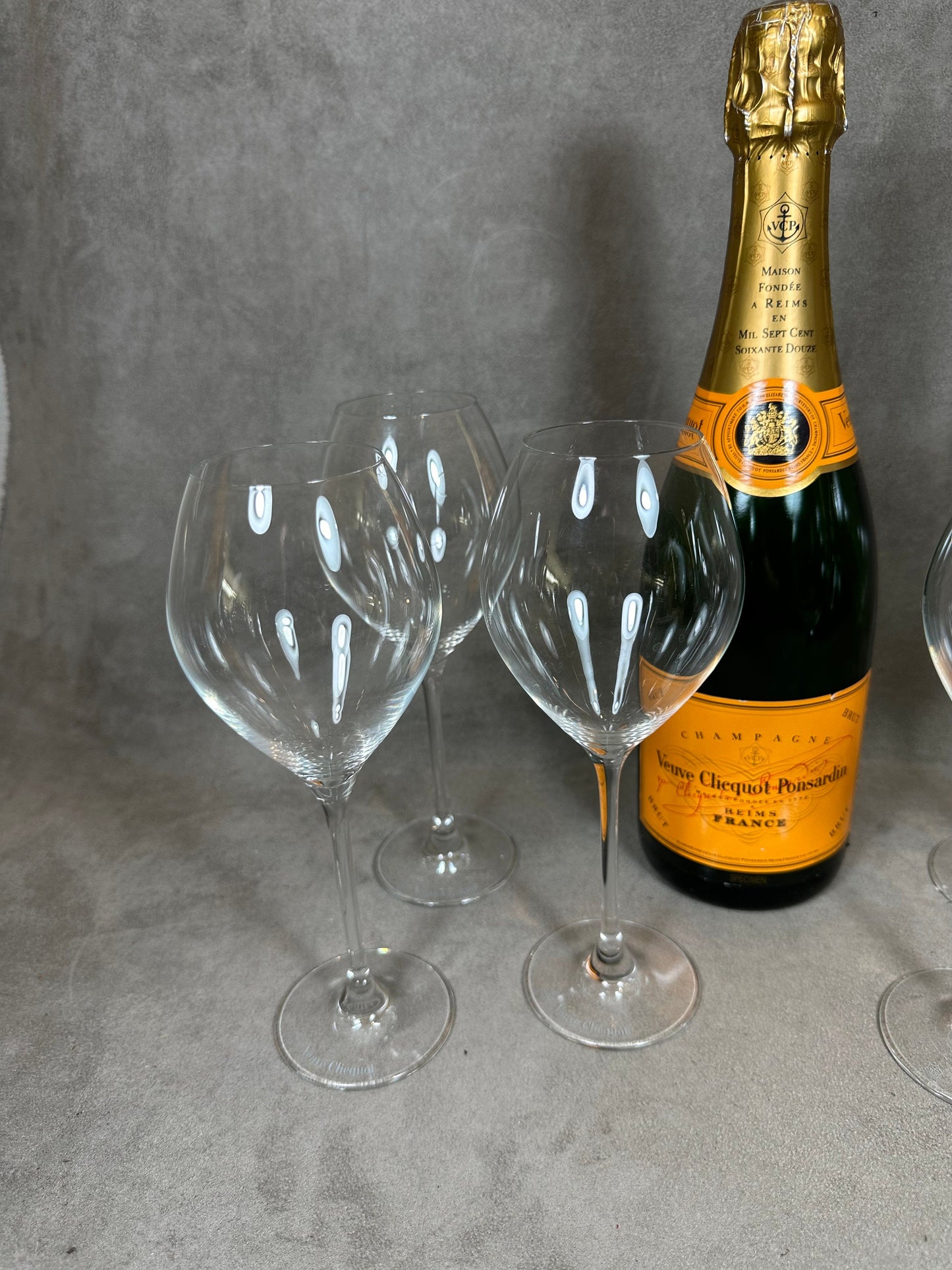 SELTENE 6 Vintage Veuve Clicquot Ponsardin Trendy Prestige Glasflöte