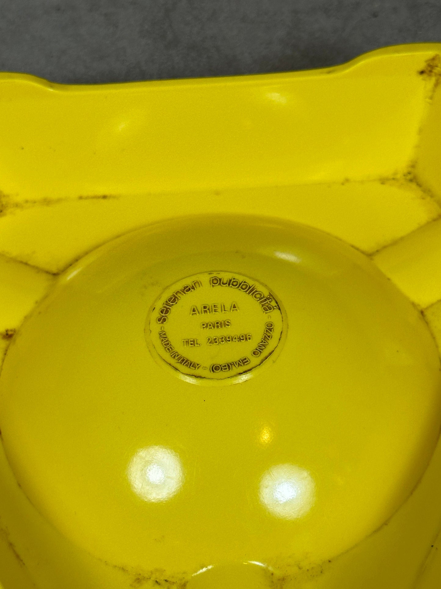 Ricard triangular bar ashtray vintage yellow plastic advertising ashtray Vintage 1960