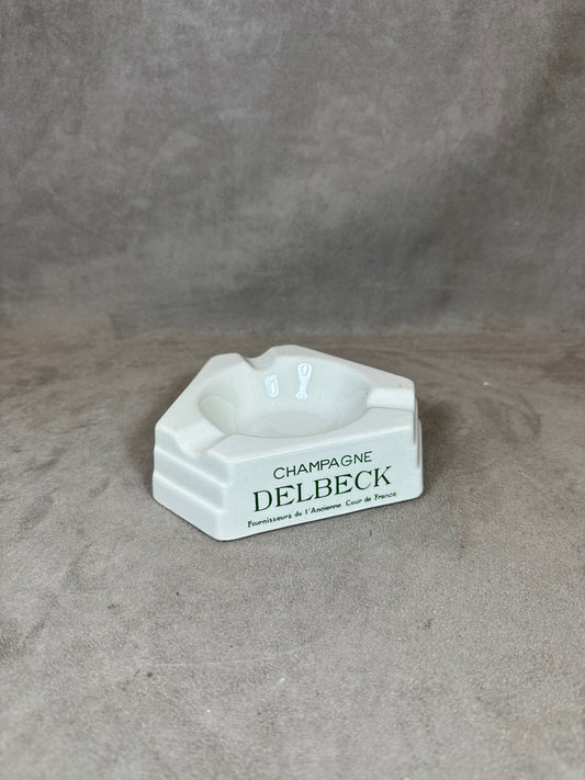 Vintage Delbeck Champagne earthenware ashtray Made in France 1960