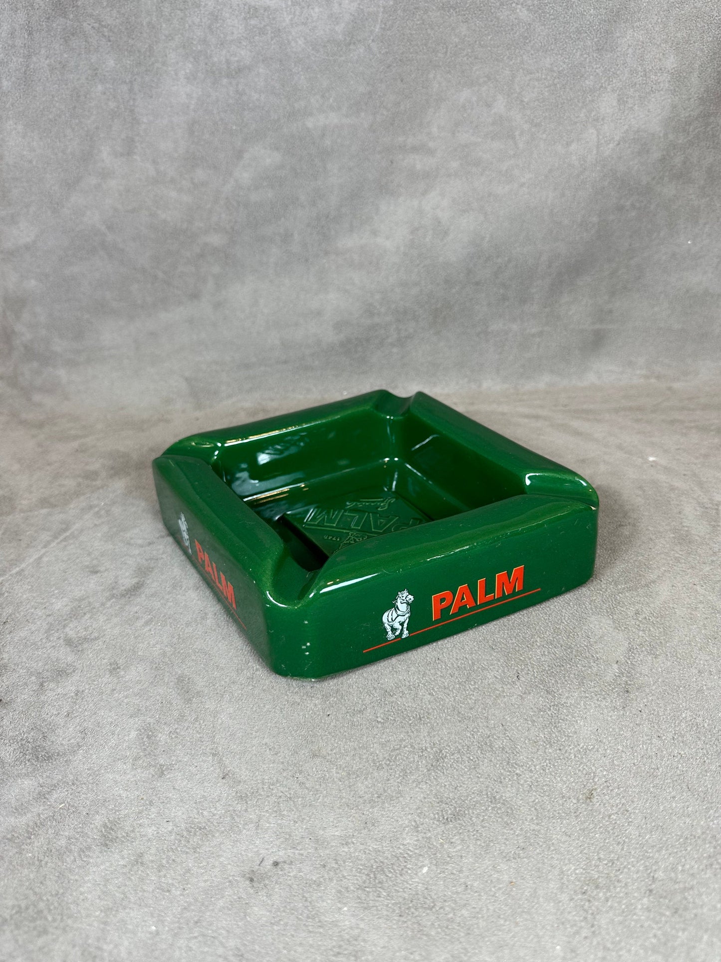 Earthenware Advertising Ashtray, Palm Special Beer, Made in France, Vintage 1980