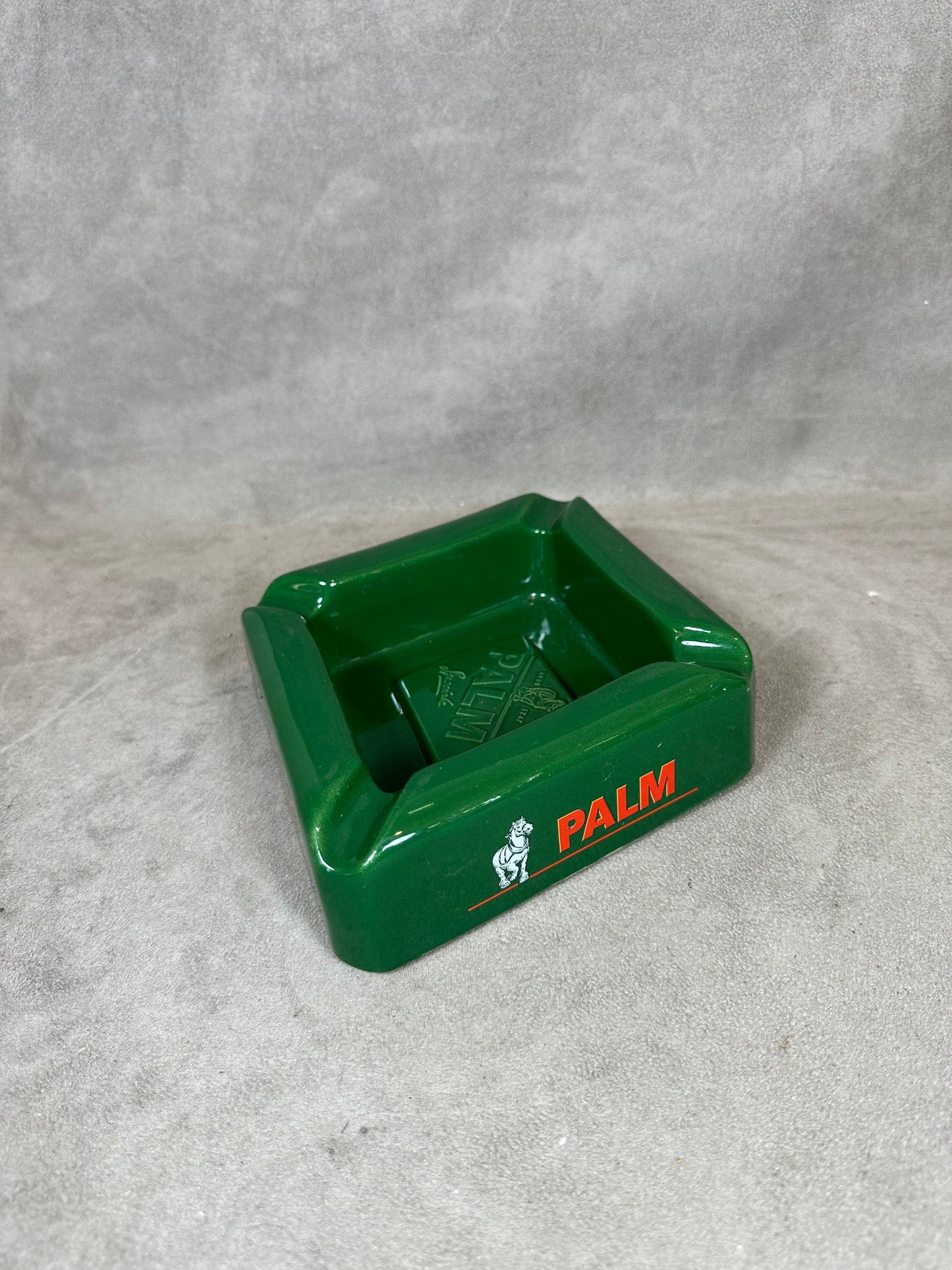 Earthenware Advertising Ashtray, Palm Special Beer, Made in France, Vintage 1980