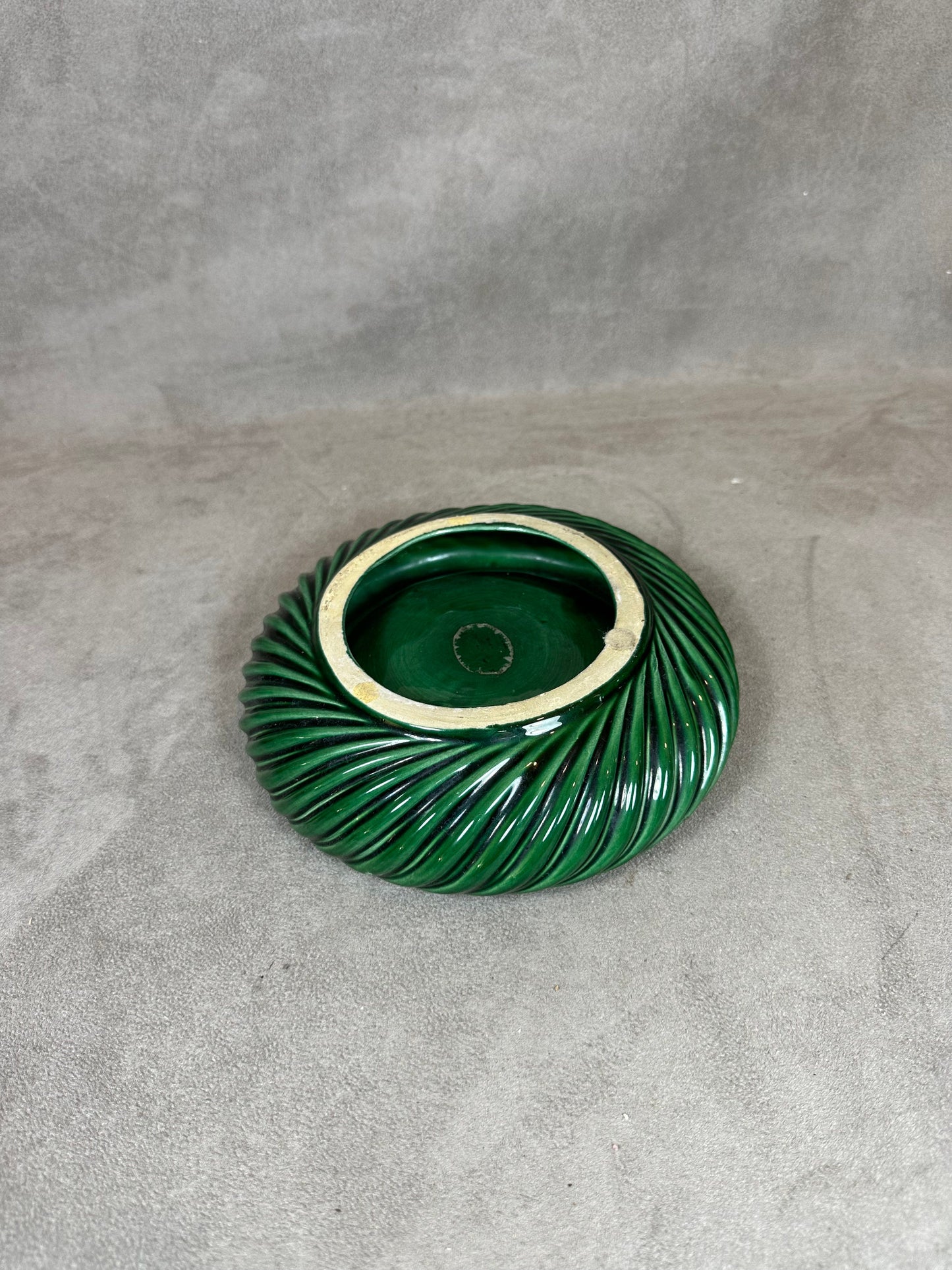 Vintage green and gold slip ashtray Made in Italy