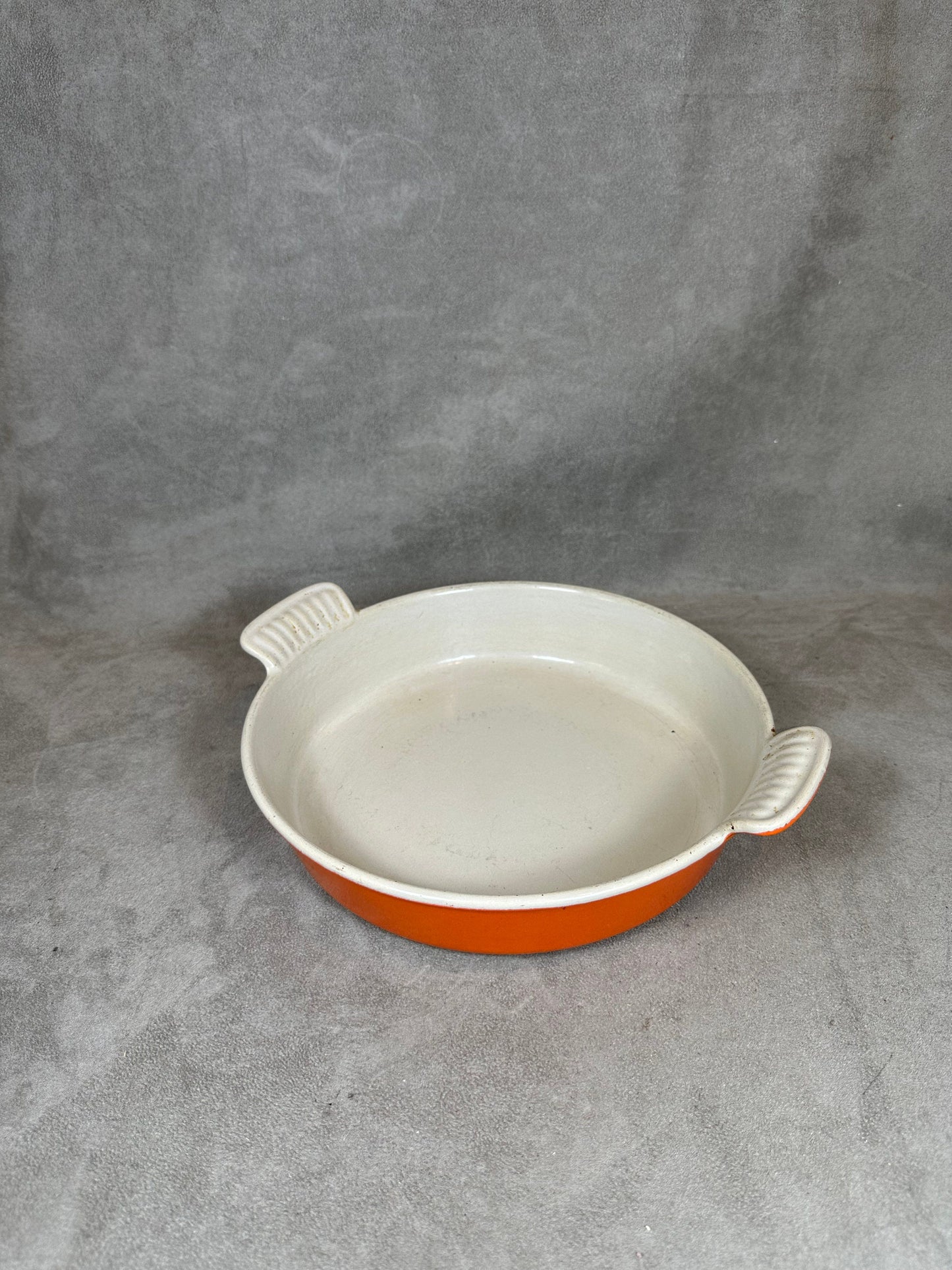 Vintage Le Creuset Orange Gusseisen Schale Made in France 1980er Jahre