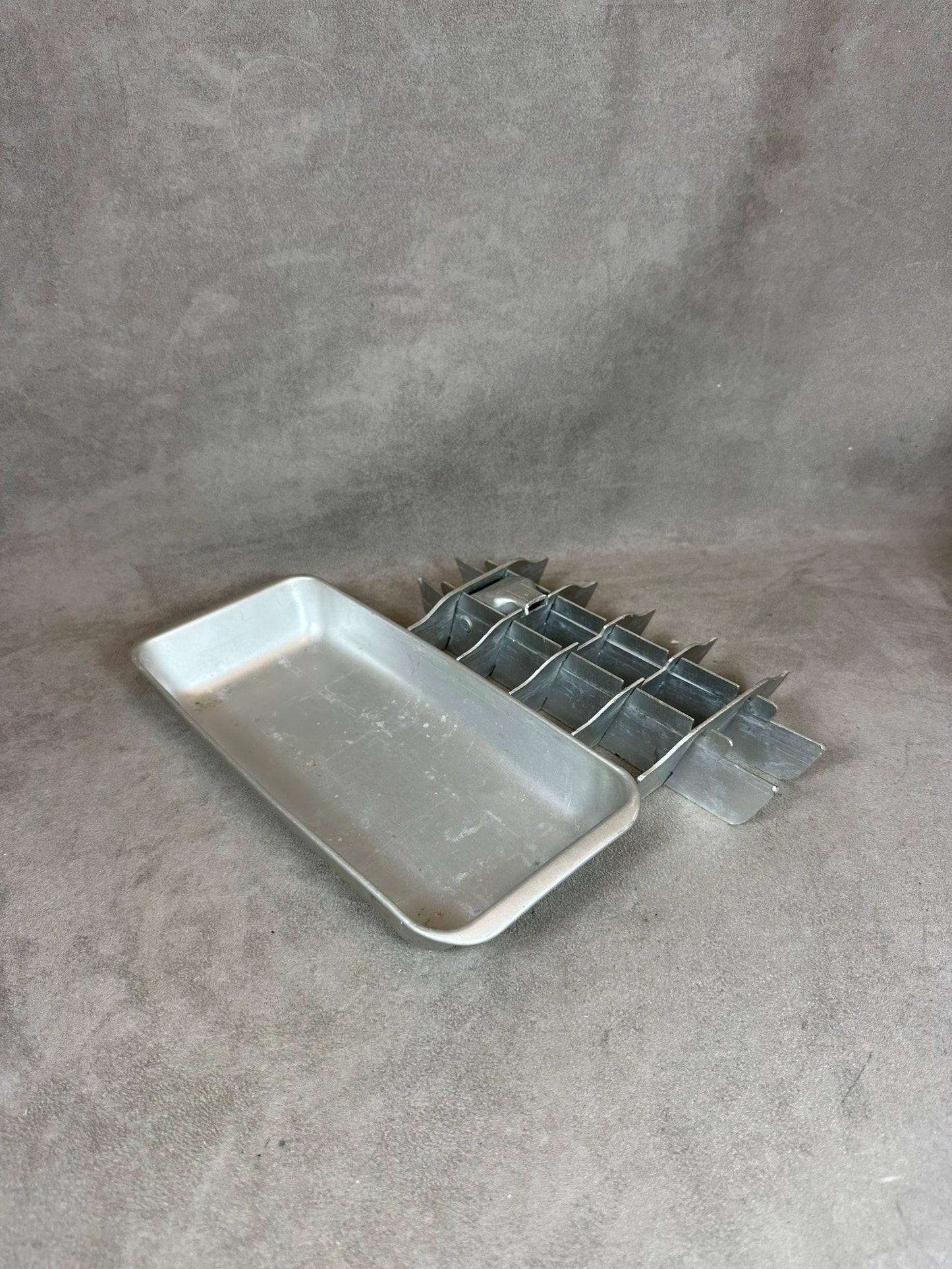 Vintage Silver Aluminum Ice Cube Tray | Vintage 1950's Industrial Design