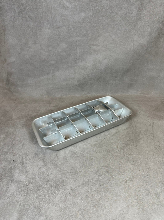 Vintage Silver Aluminum Ice Cube Tray | Vintage 1950's Industrial Design