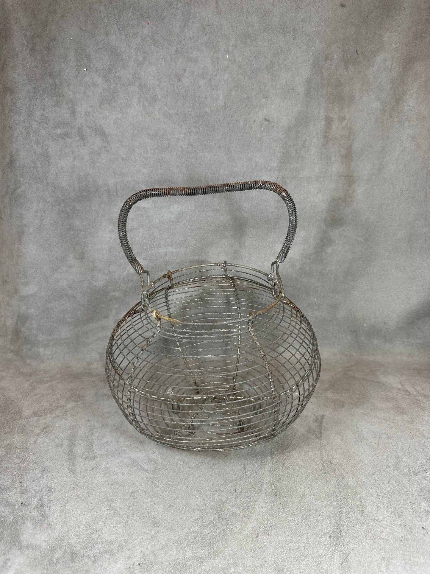 Vintage metal egg, salad or fruit basket Made in France 1900s
