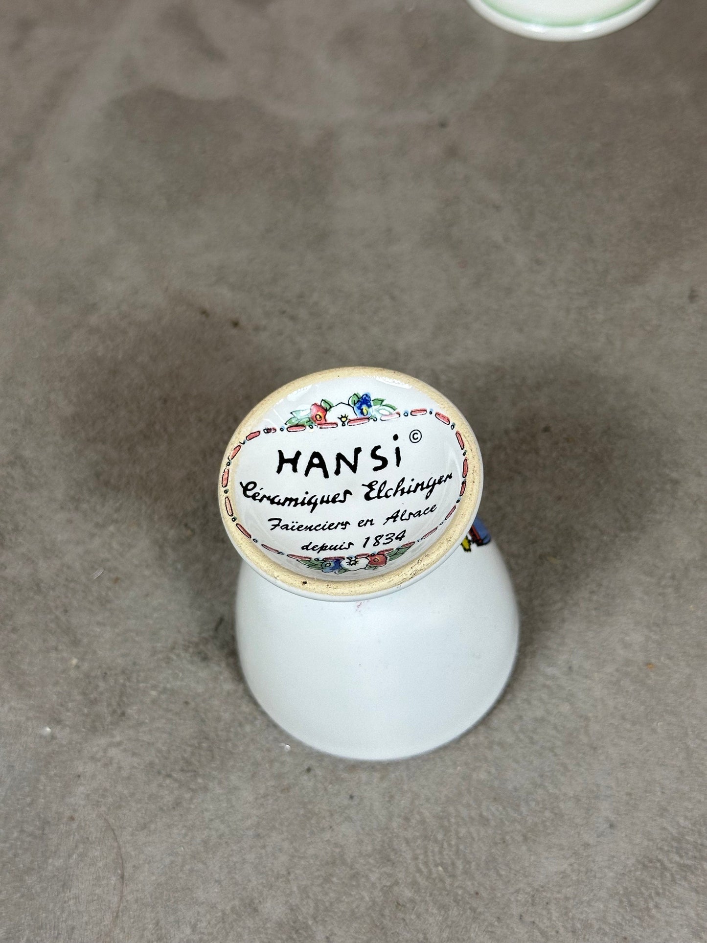 Set coquetier en céramique Elchingen de Hansi Made in France Vintage 1970