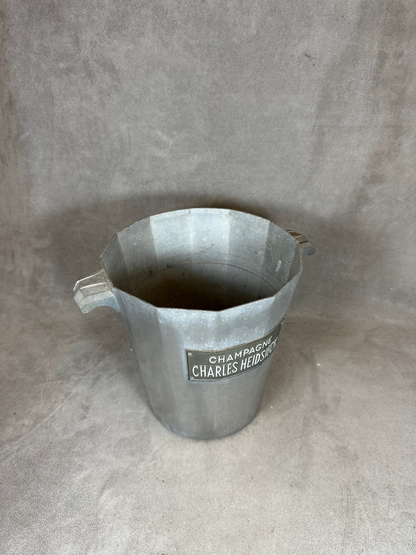 VERY RARE Magnificent vintage Charles Heidsieck metal champagne bucket 1900s