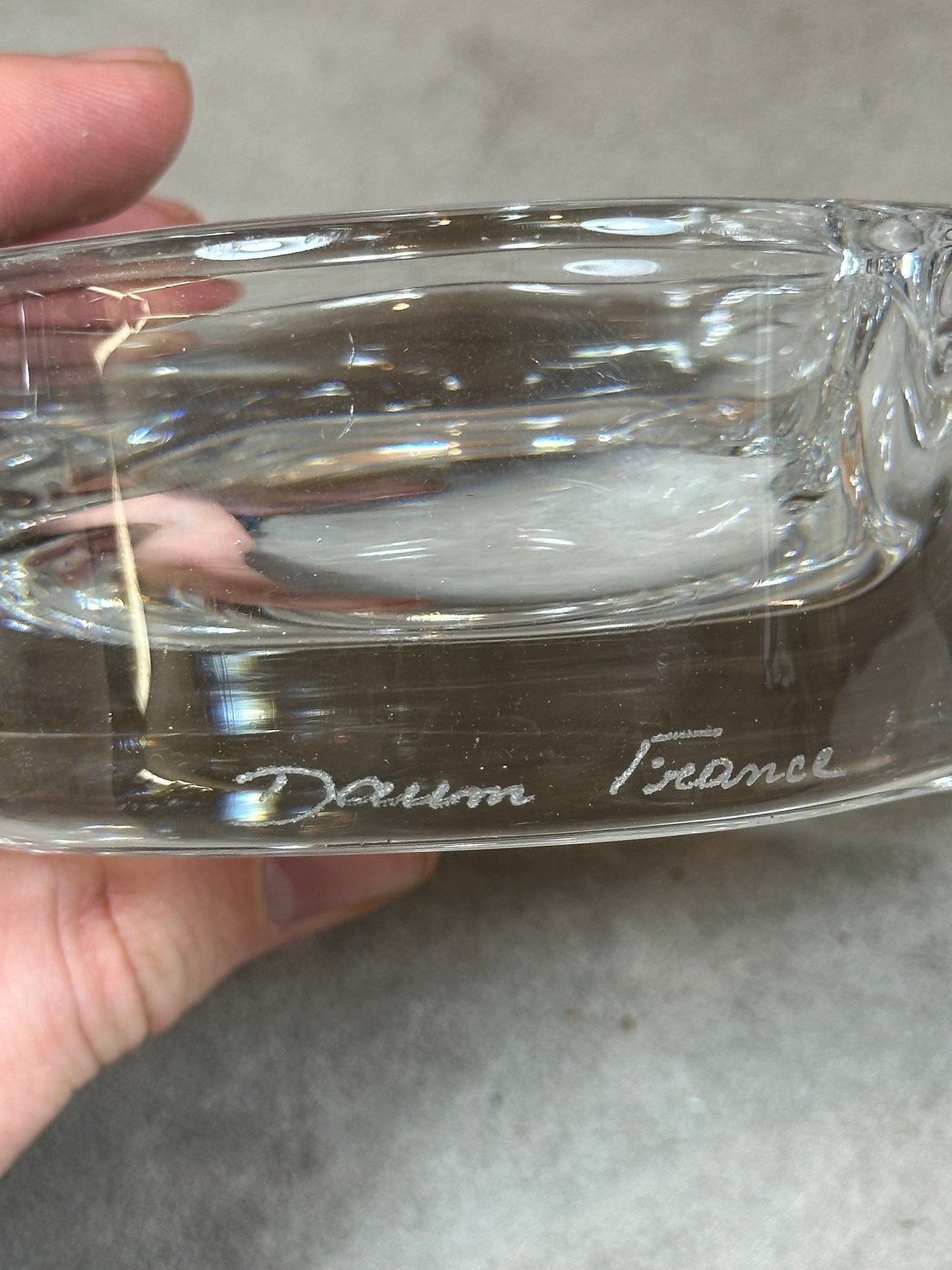 RARE Magnifique cendrier DAUM en cristal en forme de pomme vintage Made in France Années 1960