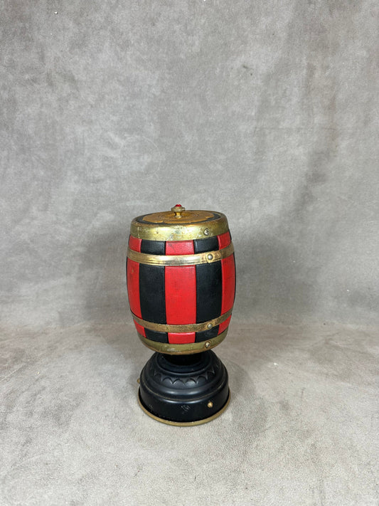 Vintage Ford and Rolls-Royce model cigarette dispenser in brass and leather Circa 1950